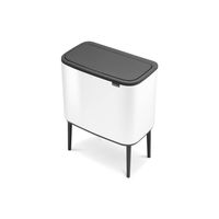 Brabantia 313523 vuilnisbak 33 l Rechthoekig Roestvrijstaal Zwart, Wit - thumbnail