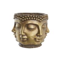 Grondlegger DKD Home Decor Gouden Hout Magnesium Cirkelvormig Boeddha Orientaals 34 x 34 x 30 cm 30 x 34 x 30 cm
