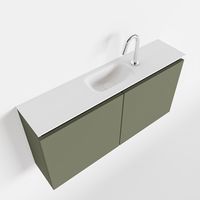 Toiletmeubel Mondiaz Ture | 100 cm | Meubelkleur Army | Eden wastafel Talc Midden | 1 kraangat