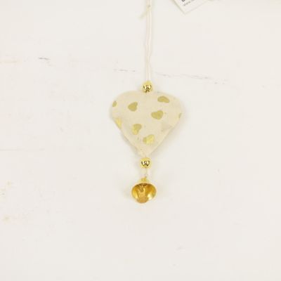 Hanger Ornament Hartjes Print Goud - set 5 x