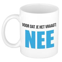 Cadeau koffie/thee mok - blauw - de slimste - 300 ml - keramiek