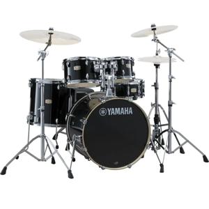 Yamaha SBP2F5 Stage Custom Birch Raven Black 5d. rock / fusion drumstel inclusief hardware