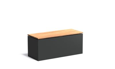 Aluminium sokkel met zitting 100x40x43cm.