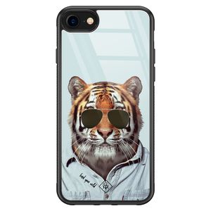 iPhone SE 2020 glazen hardcase - Tijger wild