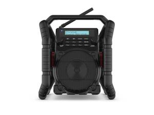 PerfectPro UBOX500R Bouwradio DAB+, VHF (FM) Bluetooth, AUX, USB Acculaadfunctie, Stofvast Zwart