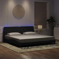 Bedframe met LED zonder matras fluweel zwart 200x200 cm