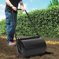 VidaXL Gazonroller 50 l 63 cm zwart