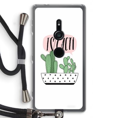 I love cacti: Sony Xperia XZ2 Transparant Hoesje met koord