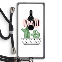 I love cacti: Sony Xperia XZ2 Transparant Hoesje met koord