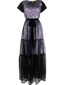 Baruni robe en tulle Halle à sequins - Noir