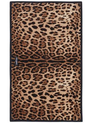 Dolce & Gabbana tapis de bain à imprimé léopard - Noir