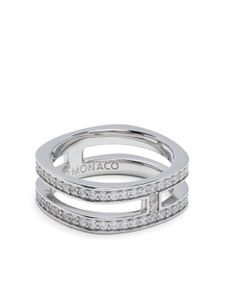 APM Monaco bague pavée de zircons - Argent