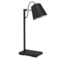 EGLO Lacey tafellamp/bureaulamp - E14(excl) - Hout - Zwart/Bruin - thumbnail