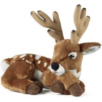 Living Nature - Pluche hert met gewei - bruin - knuffel - 29 cm - speelgoed