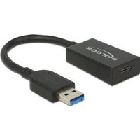 Delock 65698 Converter USB 3.2 Gen 2 Type-A male > USB Type-C female Actief zwart 15cm - thumbnail