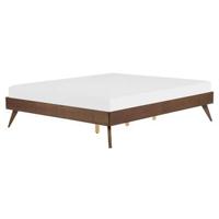 Beliani-BERRIC -Tweepersoonsbed-Donkere houtkleur-160 x 200 cm-MDF