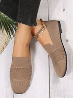 Women Hollow Out Comfy Square Toe Mesh Fabric Shoes - thumbnail