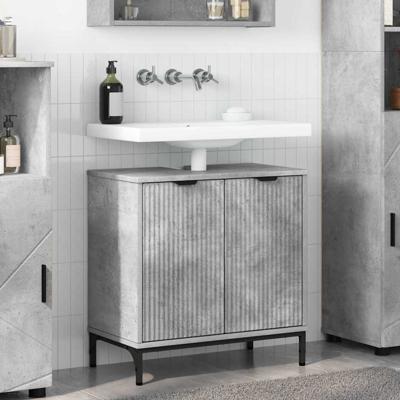 Badkamertenk te kast met opslag Betongrijs 60,5 x 33,5 x 61 cm