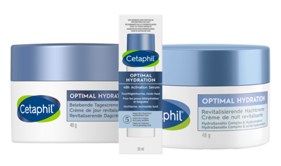 Cetaphil Optimal Hydration Revitaliserende Dagcrème + Nachtcrème +Serum Combi