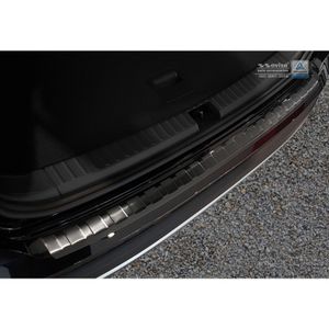 Zwart RVS Bumper beschermer passend voor Seat Ateca 2016- 'Ribs' AV245041
