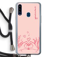Love is in the air: Samsung Galaxy A20s Transparant Hoesje met koord