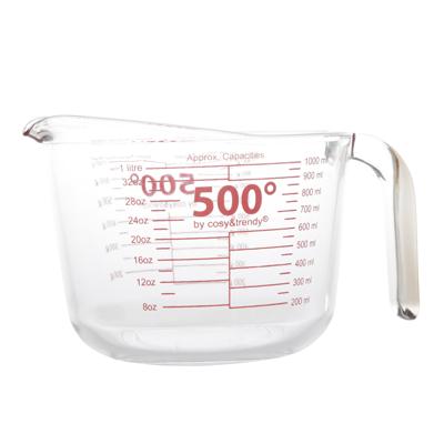 Cosy & trendy glazen maatbeker - hittebestendig - 1 liter - 1000 ml - Keuken