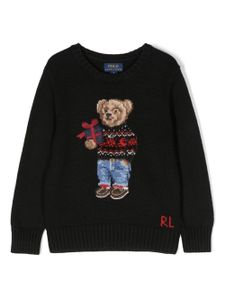 POLO RALPH LAUREN KIDS pull en coton à motif Polo Bear - Noir