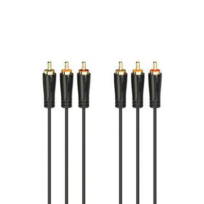 Hama Audio-/videokabel 3 Cinch-stekkers - 3 Cinch-stekkers Verguld 3,0 M