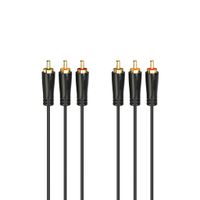 Hama Audio-/videokabel 3 Cinch-stekkers - 3 Cinch-stekkers Verguld 3,0 M