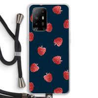 Framboosjes: Oppo A95 5G Transparant Hoesje met koord