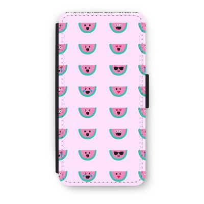 Smiley watermeloenprint: iPhone 7 Flip Hoesje