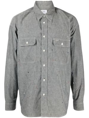 visvim chemise à effet taches de peinture - Gris