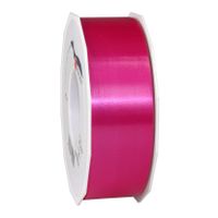 1x Luxe fuchsia roze kunststof lint rollen 4 cm x 91 meter cadeaulint verpakkingsmateriaal   -
