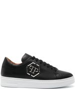 Philipp Plein baskets à plaque logo - Noir - thumbnail