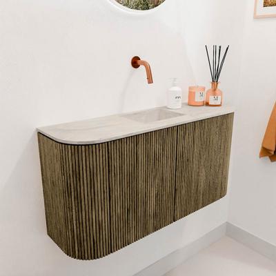 Toiletmeubel Mondiaz Joya Dlux | 83.2 cm | Meubelkleur Dusk | Faye wastafel Ostra Wasbak Midden | Zonder kraangat(en)