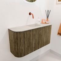 Toiletmeubel Mondiaz Joya Dlux | 83.2 cm | Meubelkleur Dusk | Faye wastafel Ostra Wasbak Midden | Zonder kraangat(en)
