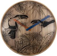 NeXtime ne-3230 wandklok tropica ø40 hout NeXtime ne-3230 wandklok tropica ø40 hout