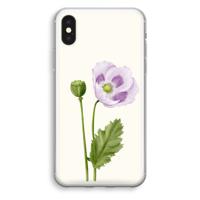 Purple poppy: iPhone XS Transparant Hoesje - thumbnail