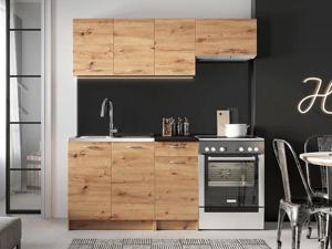 Complete keuken DAROZE 180 cm artisan eik/zwart