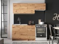 Complete keuken DAROZE 180 cm artisan eik/zwart