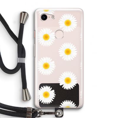 Margrietjes: Pixel 3 Transparant Hoesje met koord