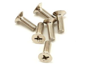 Screws, 4x12mm countersunk machine (100-degree) (6)