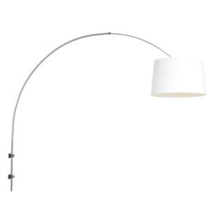 Steinhauer Wand booglamp Sparkled met witte lampenkap 8197ST