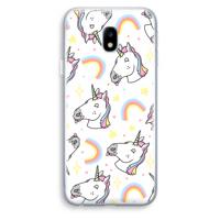 Rainbow Unicorn: Samsung Galaxy J3 (2017) Transparant Hoesje - thumbnail