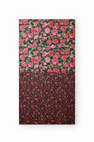 Rechthoekige sjaal met bloemen - BLACK - U