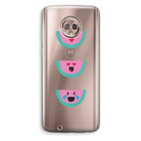 Smiley watermeloen: Motorola Moto G6 Transparant Hoesje - thumbnail