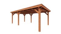 Trendhout Overkapping Siena 655x415 cm- Plat dak- Onbehandeld lariks Douglas hout- Trendhout