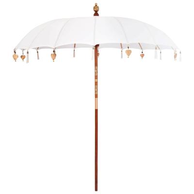 Parasol Crme x 250 cm Katoen en massief hout