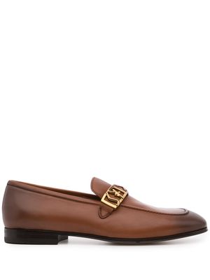 Ferragamo mocassins Nairobi à plaque logo - Marron