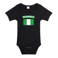 Vlag Nigeria rompertje - supporters - zwart - voor babys - kraamcadeau